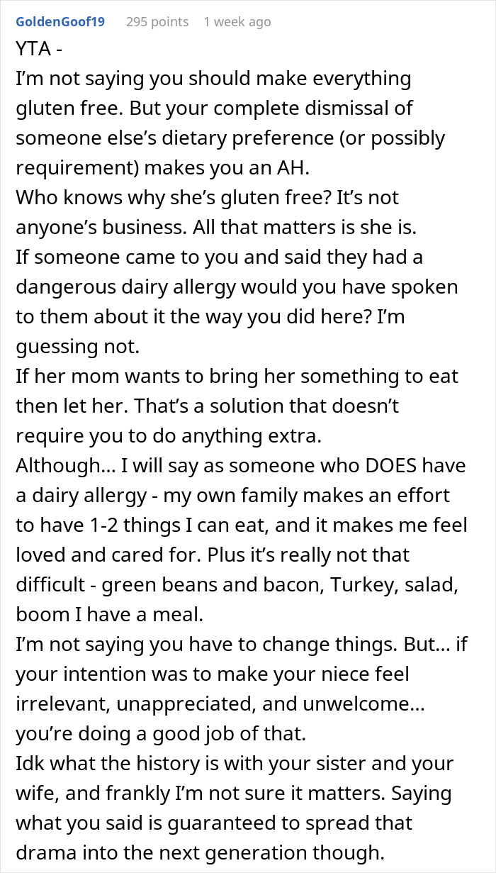 Man Refuses To Accommodate Niece&rsquo;s &ldquo;Special&rdquo; Diet For Thanksgiving, Divides The Family And The Internet