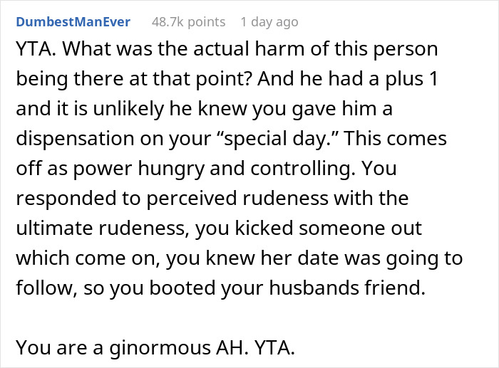 Husband Is Upset That His Friend Left His Wedding Because His Wife Kicked Out His +1