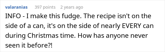 Person Wants To Expose To Mom That Their &lsquo;Secret Family Recipe&rsquo; Actually Came From The Side Of A Can
