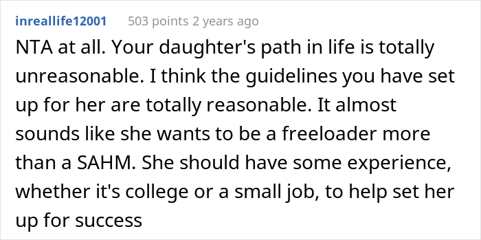 Daughter Reveals That Her Only Plan Is To Become A Stay-At-Home Mom And To Live With Parents Until Then, Her Mom Has None Of It