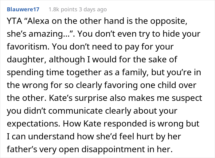 "Kate Was Absolutely Terrible In Her Teenager Years": Dad Doesn't Pay For His 23 Y.O. Daughter’s Plane Ticket But Covers The Younger Daughter’s Ticket "Kate Was Absolutely Terrible In Her Teenager Years": Dad Doesn't Pay For His 23 Y.O. Daughter’s Plane Ticket But Covers The Younger Daughter’s Ticket