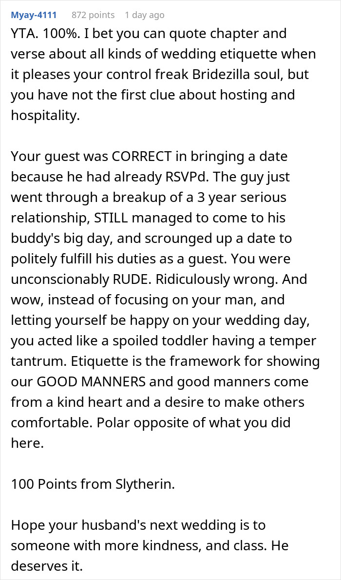 Husband Is Upset That His Friend Left His Wedding Because His Wife Kicked Out His +1