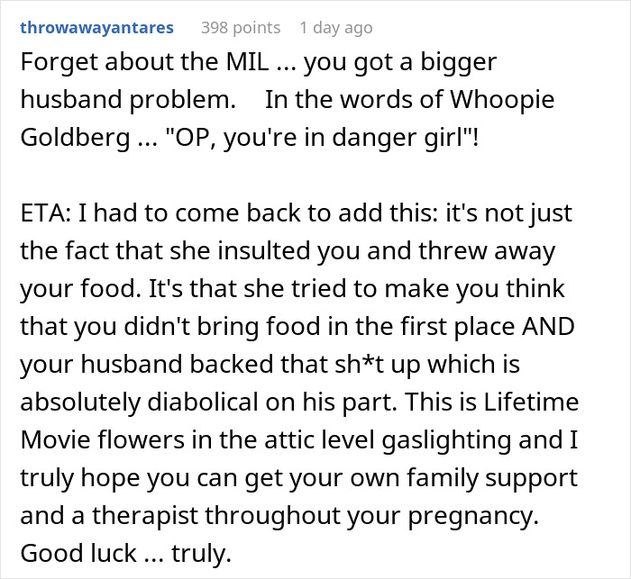 Pregnant Woman Leaves Thanksgiving Dinner After MIL Trashes The Meal She Brought For Herself Pregnant Woman Leaves Thanksgiving Dinner After MIL Trashes The Meal She Brought For Herself