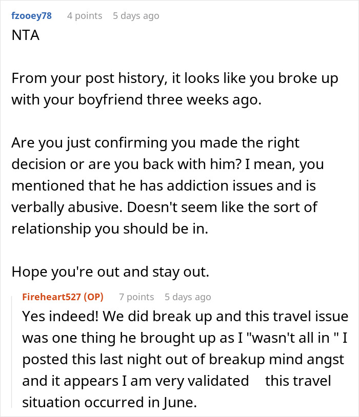 &ldquo;[Am I The Jerk] For Going On A Weekend Trip Alone That My Partner Couldn&rsquo;t Afford?&rdquo;