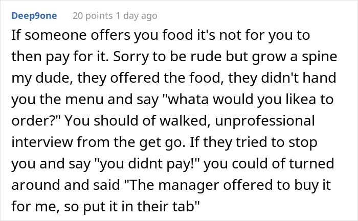 Candidate Has To Walk 5 Miles After Job Interview After Being Made To Pay For The Food They Offered Him