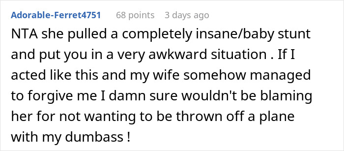Person Asks If They're A Jerk For Saying "No" When The Police Asked If Woman Was Their Fianc&eacute;e Before Escorting Her Off The Plane