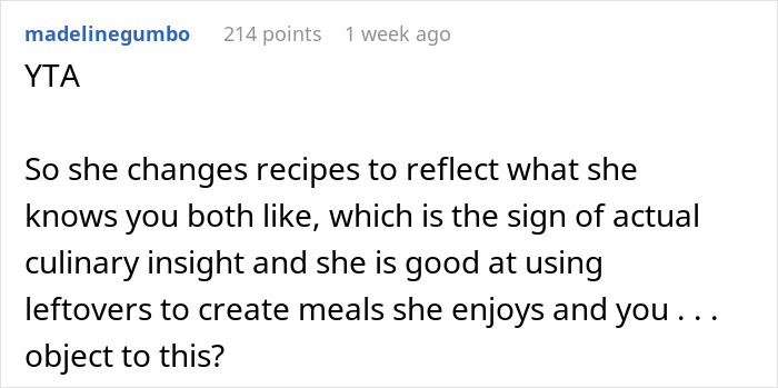 Guy Is Fed Up With Girlfriend's Cooking Because She Puts Her Own Twist On Recipes, Asks For Support Online But Receives A Reality Check Guy Is Fed Up With Girlfriend's Cooking Because She Puts Her Own Twist On Recipes, Asks For Support Online But Receives A Reality Check