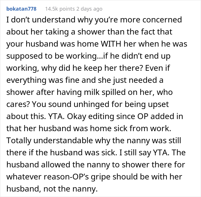 Woman Catches Babysitter Right After She Took A Shower At Their House, Blows Up At Her