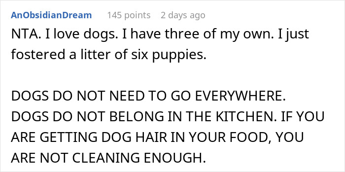 Woman Knows Her Sister's Dog Hair Frequently Ends Up In Food, So She Turns Around And Leaves Thanksgiving Dinner When She Sees It There