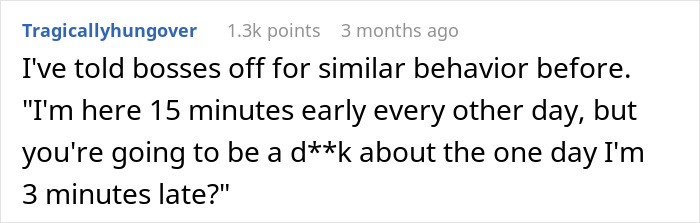 Worker Who Never Used Her Whole Break Gets Scolded For Coming 3 Minutes Late, Decides To Change The Habit Of Coming In Early