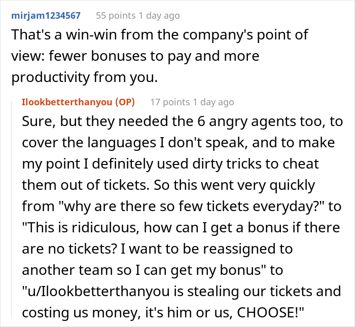 "Tell My Colleagues To Say Goodbye To Their Bonuses": New Manager Messes With Employee, Has To Watch The Workplace Crumble "Tell My Colleagues To Say Goodbye To Their Bonuses": New Manager Messes With Employee, Has To Watch The Workplace Crumble