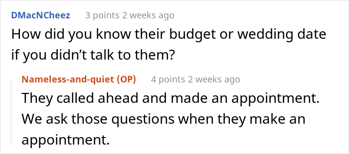 Bridal Shop Employee Maliciously Complies To Karen's Request To "Just Let Us Shop And Leave Us Alone"