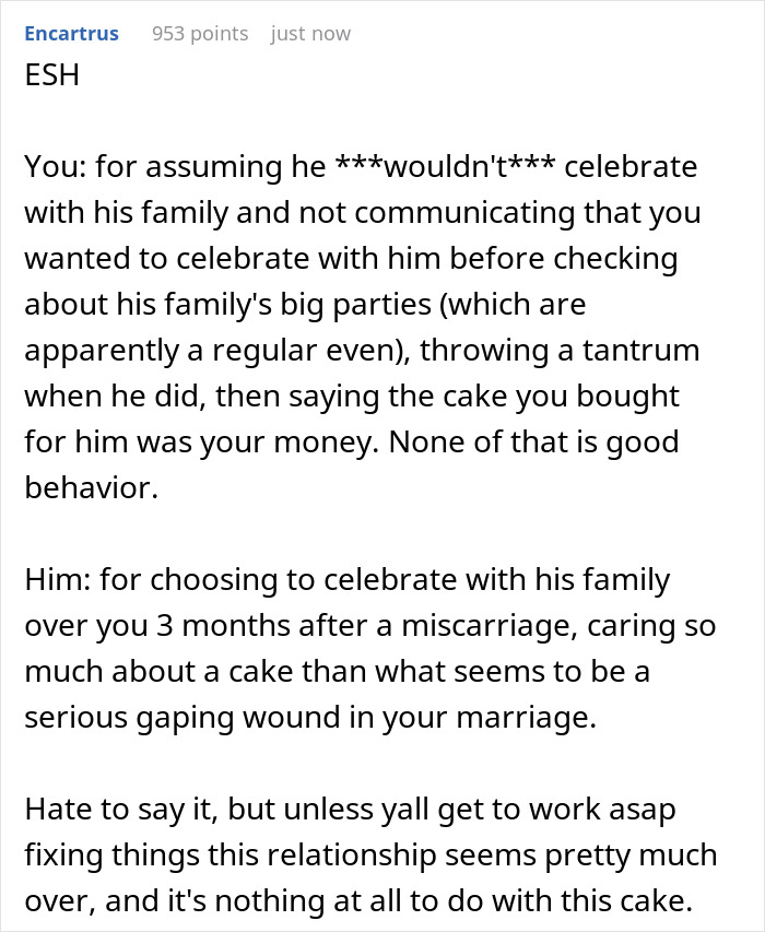 Man Gets Upset With His Wife Who Ate His Whole Birthday Cake Because He Left Her Alone To Celebrate His 30th Birthday With His Parents Man Gets Upset With His Wife Who Ate His Whole Birthday Cake Because He Left Her Alone To Celebrate His 30th Birthday With His Parents