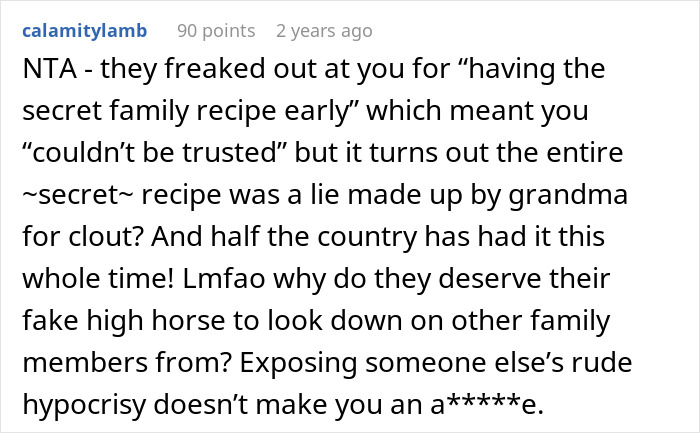 Person Wants To Expose To Mom That Their &lsquo;Secret Family Recipe&rsquo; Actually Came From The Side Of A Can
