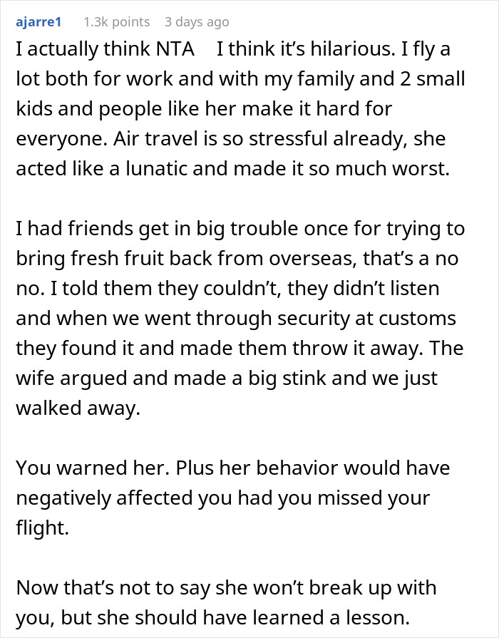 Person Asks If They're A Jerk For Saying "No" When The Police Asked If Woman Was Their Fianc&eacute;e Before Escorting Her Off The Plane