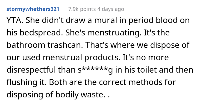 "Am I A Jerk For Telling My Wife That Leaving Her Used Pad In My Brother's Place Was Inappropriate?"