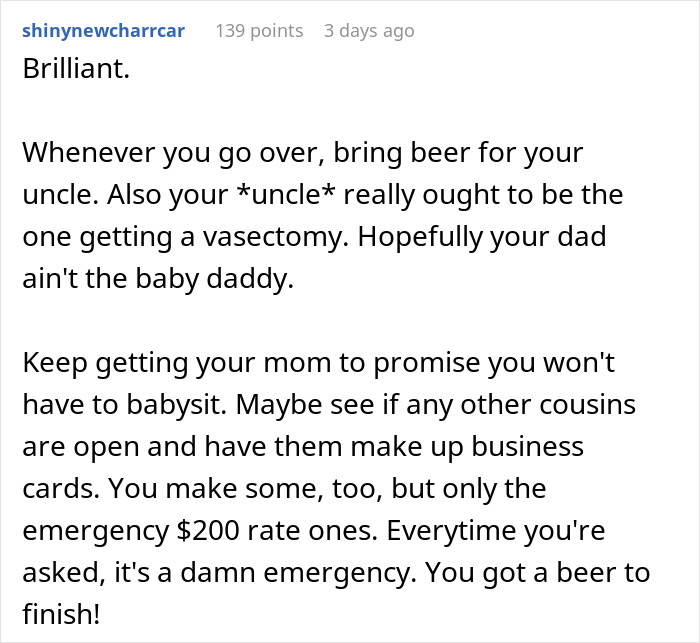 "My Aunt Sees The Can And Starts Screaming": Man Sick And Tired Of Always Having To Babysit Relatives At Family Events, Solves The Problem