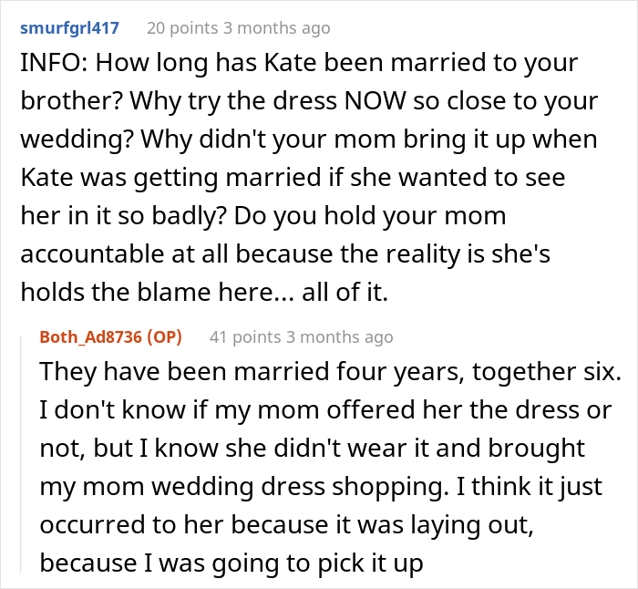 Woman Gets Called A “Psycho” For Uninviting Her SIL From Her Wedding As She Tried On Her Wedding Dress And Accidentally Ruined It Woman Gets Called A “Psycho” For Uninviting Her SIL From Her Wedding As She Tried On Her Wedding Dress And Accidentally Ruined It