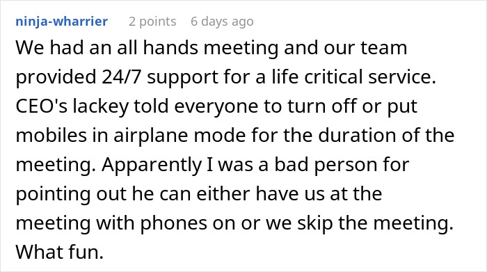 Employees Are Told Their Meeting With The CEO Counts As Lunch, So All 60 Of Them Maliciously Comply