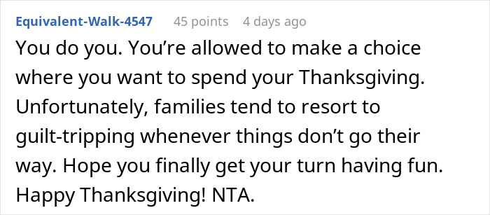 Woman Is Sick Of Having To Watch Her Cousins&rsquo; Children At Thanksgiving Gatherings, Decides To Spend It At Her Boyfriend&rsquo;s