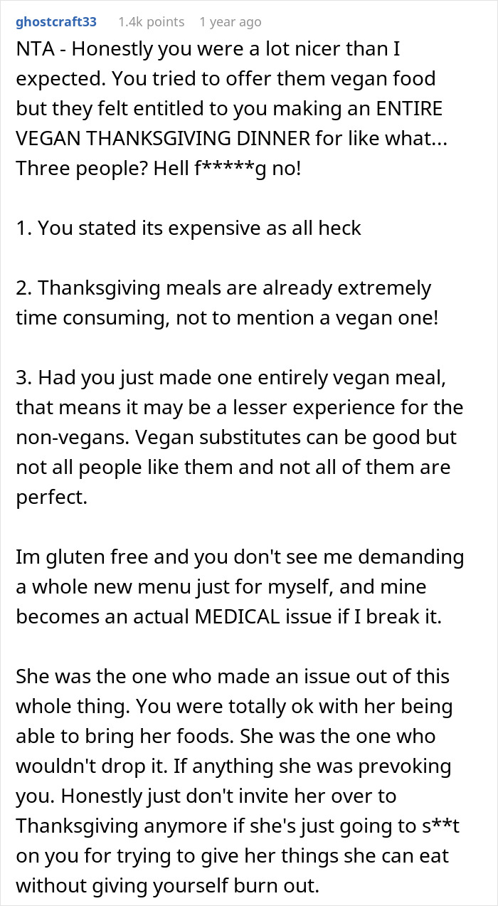 Mom &ldquo;Publicly Embarrasses&rdquo; Rude Vegan Daughter-In-Law At Thanksgiving