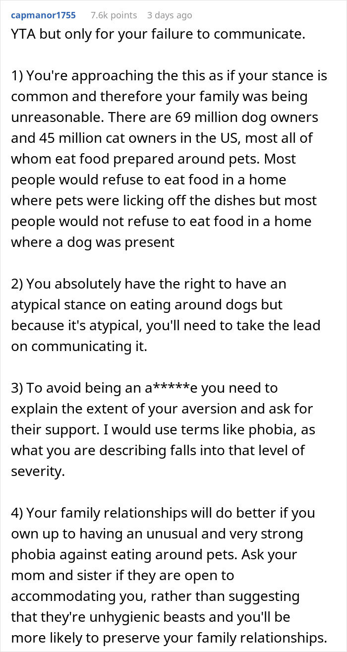 Woman Knows Her Sister's Dog Hair Frequently Ends Up In Food, So She Turns Around And Leaves Thanksgiving Dinner When She Sees It There