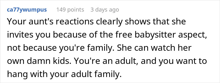 "My Aunt Sees The Can And Starts Screaming": Man Sick And Tired Of Always Having To Babysit Relatives At Family Events, Solves The Problem