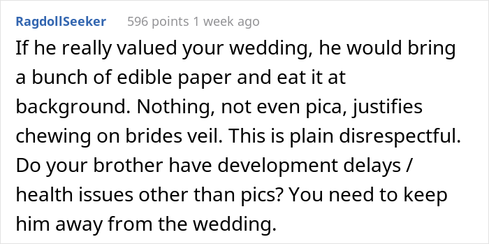 Drama Ensues After Groom Says 'No' To Accommodating Brother's Extreme Eating Disorder At His Wedding