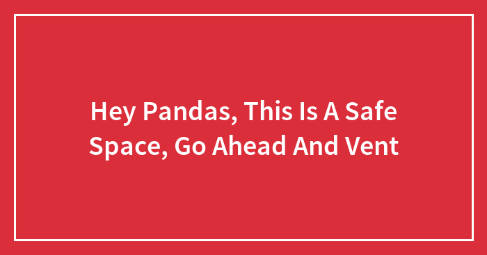 Hey Pandas, This Is A Safe Space, Go Ahead And Vent (Closed)