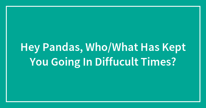 Hey Pandas, Who/What Has Kept You Going In Diffucult Times? (Closed)