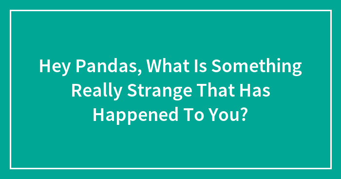 Hey Pandas, What Is Something Really Strange That Has Happened To You? (Closed)