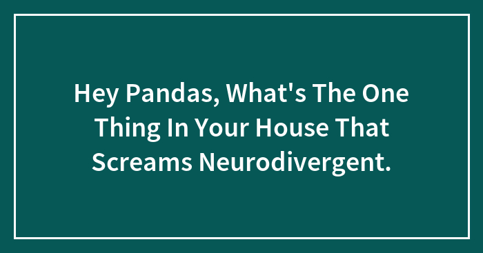 Hey Pandas, What’s The One Thing In Your House That Screams Neurodivergent.