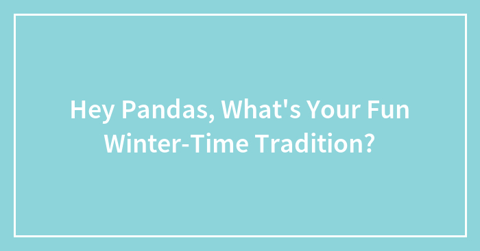 Hey Pandas, What’s Your Fun Winter-Time Tradition?
