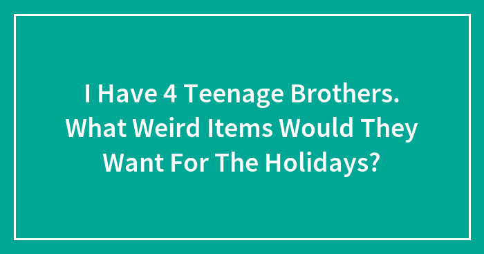 I Have 4 Teenage Brothers. What Weird Items Would They Want For The Holidays?