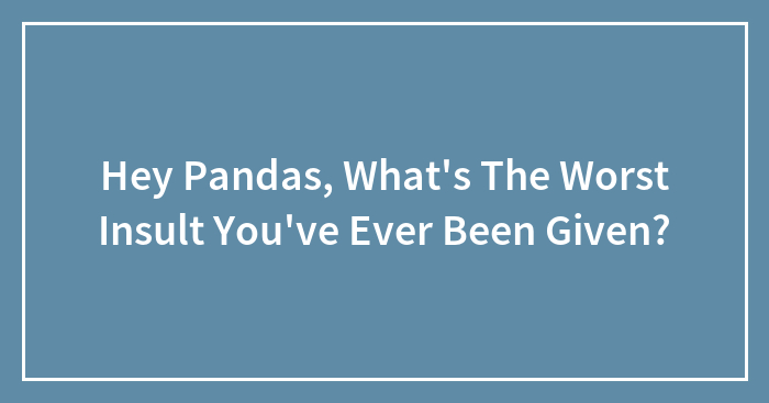 Hey Pandas, What’s The Worst Insult You’ve Ever Been Given? (Closed)