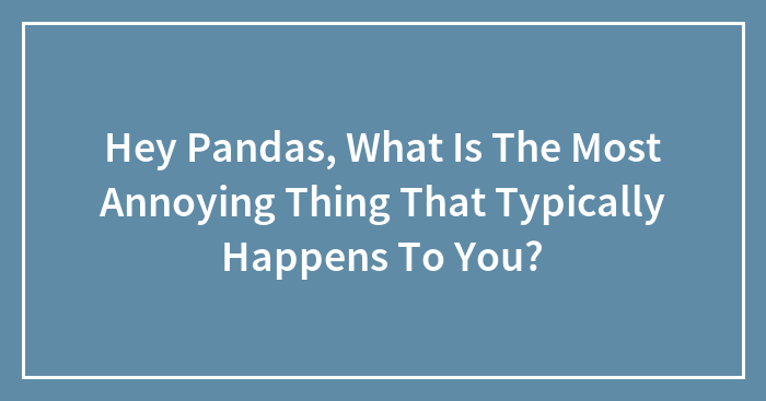 Hey Pandas, What Is The Most Annoying Thing That Typically Happens To You?