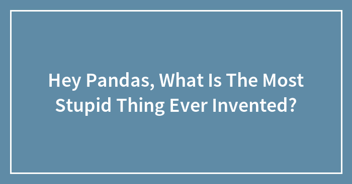 Hey Pandas, What Is The Most Stupid Thing Ever Invented?