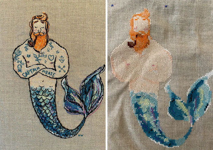 Captain Merman With Bonus Before Backstitch Photo