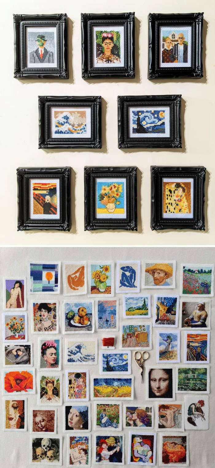 Agoraphobic But Missing Art Galleries, I've Started Stitching My Own Mini One