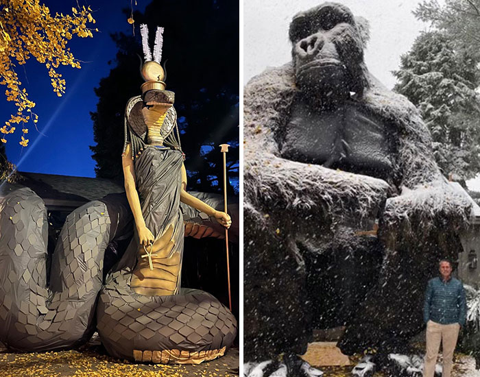 Every Year, This Talented Architect Dad Builds Something In The Driveway For Halloween, And Here Are 8 Of The Most Impressive Sculptures
