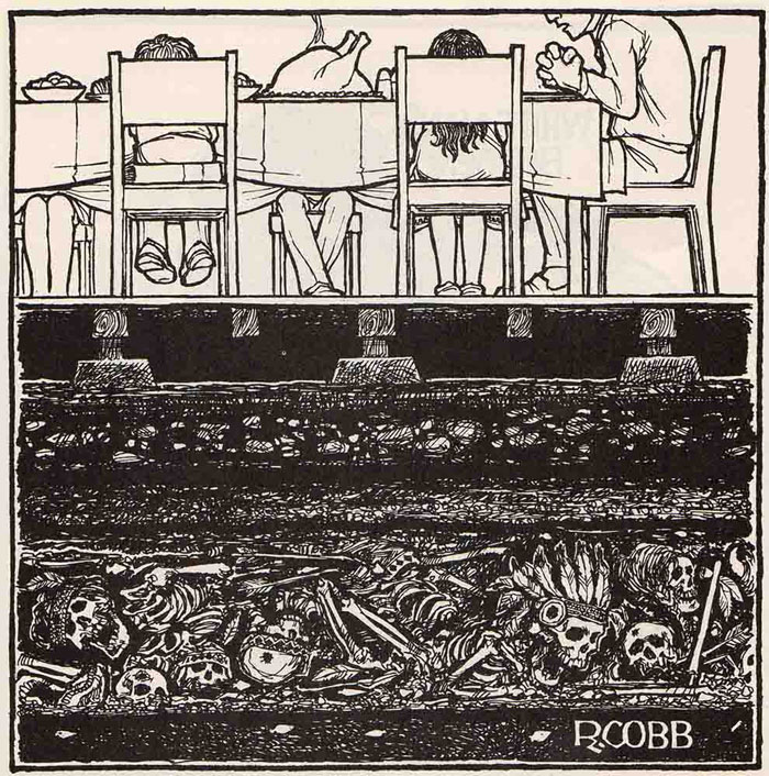 Ron Cobb, Thanksgiving In America, 1975