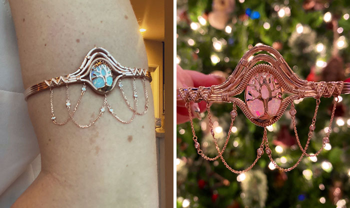 My Husband Remembered I Liked An Opal Arm Band On Etsy, So He Had My Mom’s Jewelry Store Custom Make One In Rose Gold To Match My Wedding Ring For Christmas
