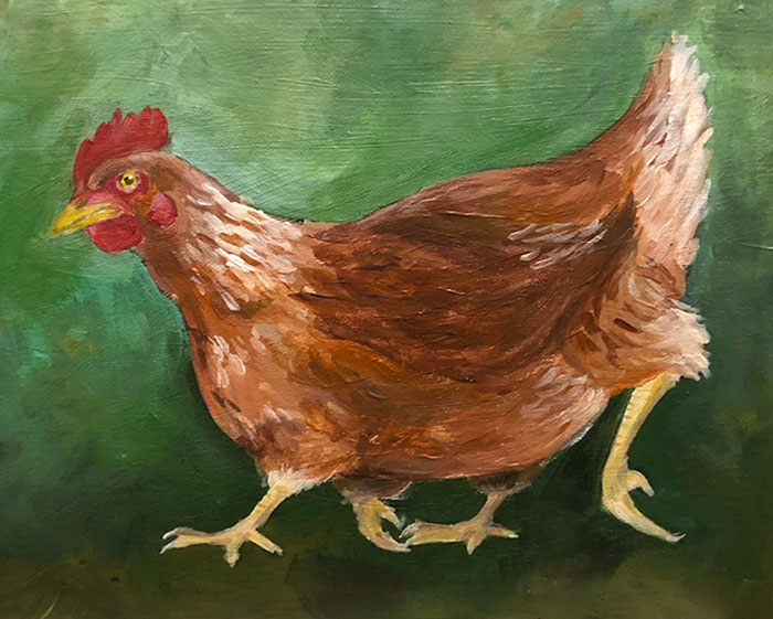 I Painted A Four-Legged Chicken For My Girlfriend Because We Thought It Was Funny