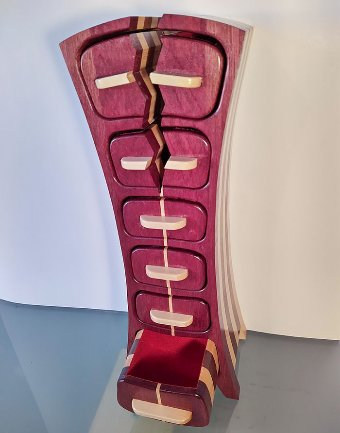 Gift For Girlfriend's Birthday. First Band Saw Box With Flocking