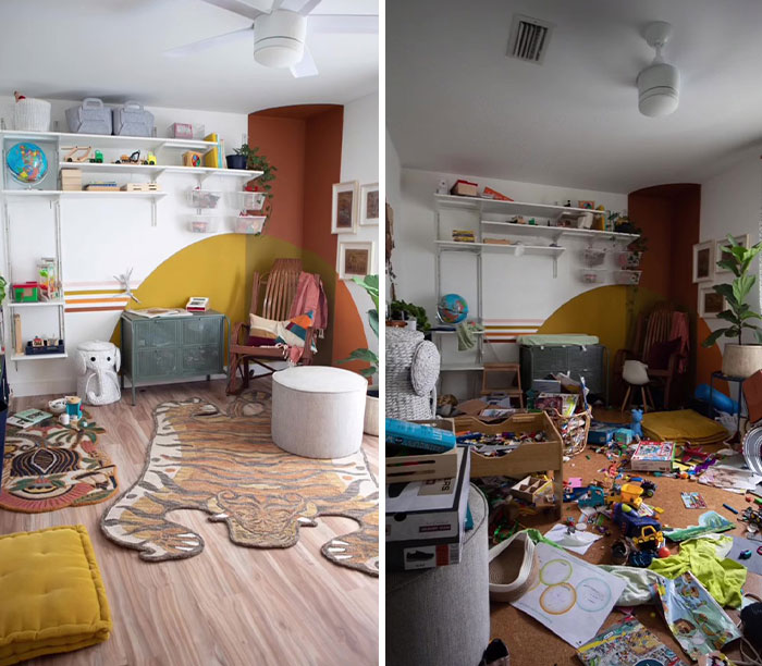 5 Side-By Side Photos Showing The Reality Behind This DIY Home Designer&rsquo;s Aesthetic Videos