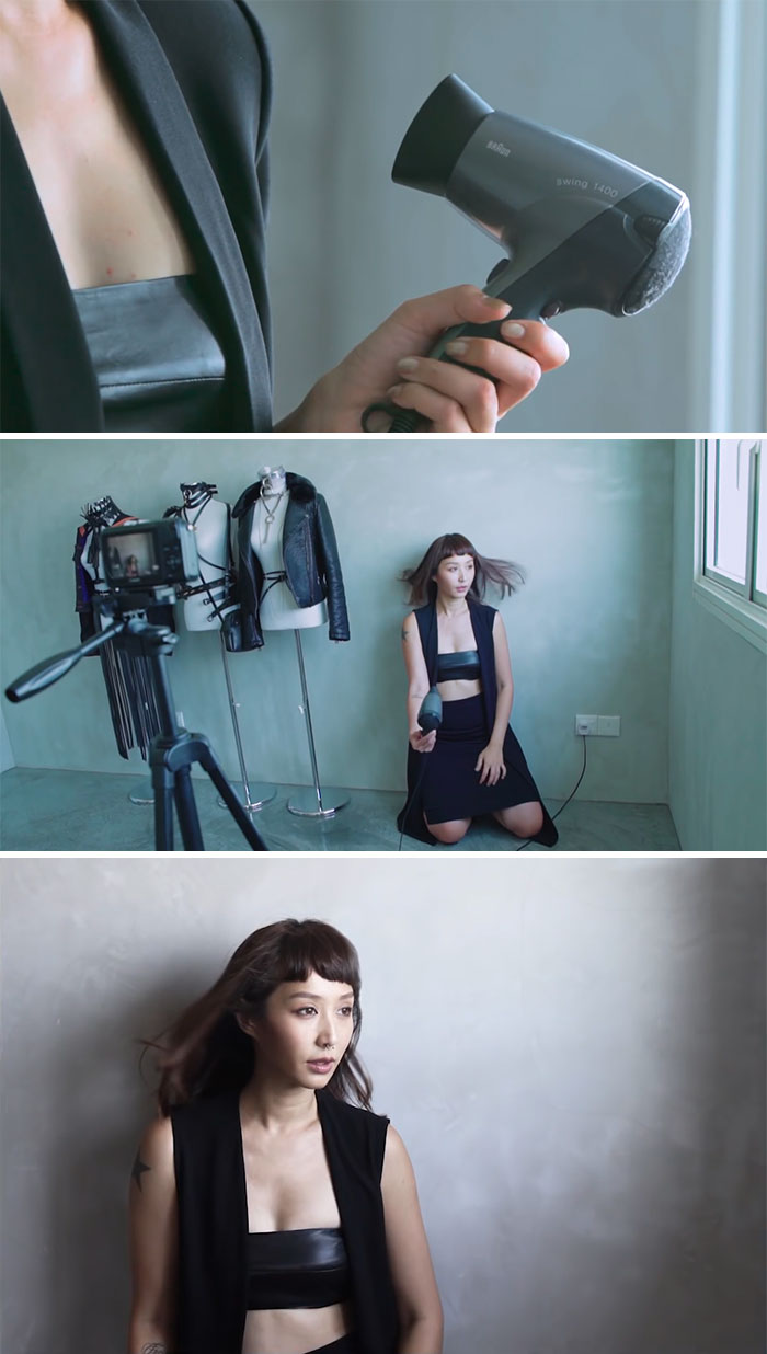 Use A Hair Dryer To Create A Windy Effect