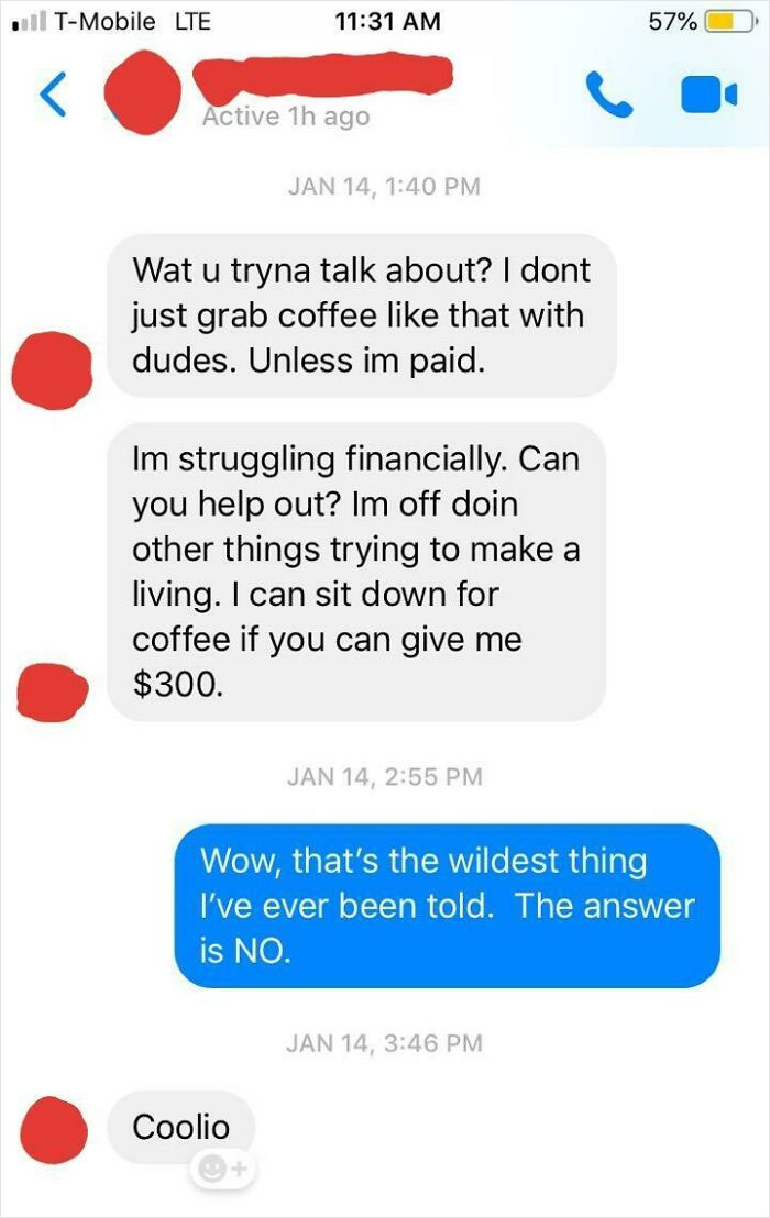 Asked A "Friend" For A Coffee When Visiting The City He's Living In A While Back And Was Amazed By His Response