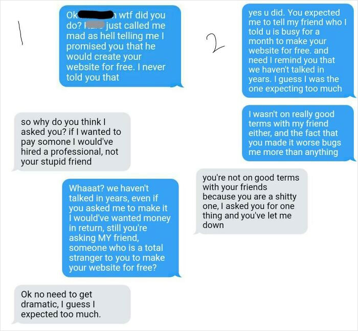 An Old Friend Of Mine Who I Had Not Talked To In Years Texted Me About Needing Someone To Create A Website For Him, I Recommended One Of My Friends And At First My Friend Said That He Was Busy And Won't Be Able To Do It, But Eventually He Agreed. These Are The "Translated" Texts After They Met