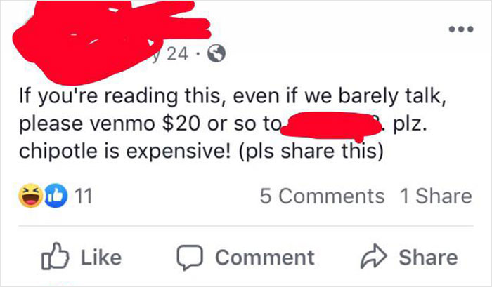 Venmo $20 Or So For A $10 Meal