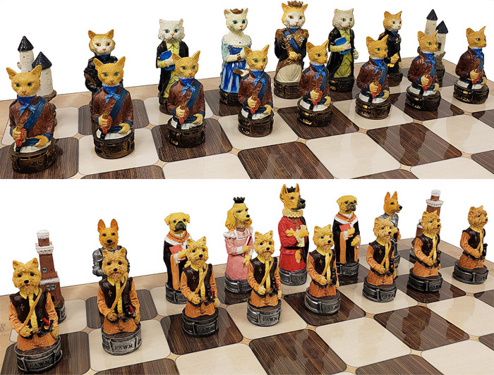 Cats vs. Dogs Chess Set